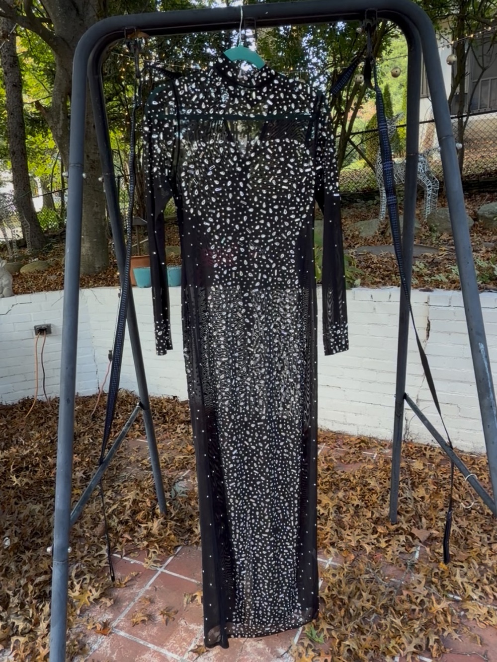 Rhinestone sheer maxi gown
